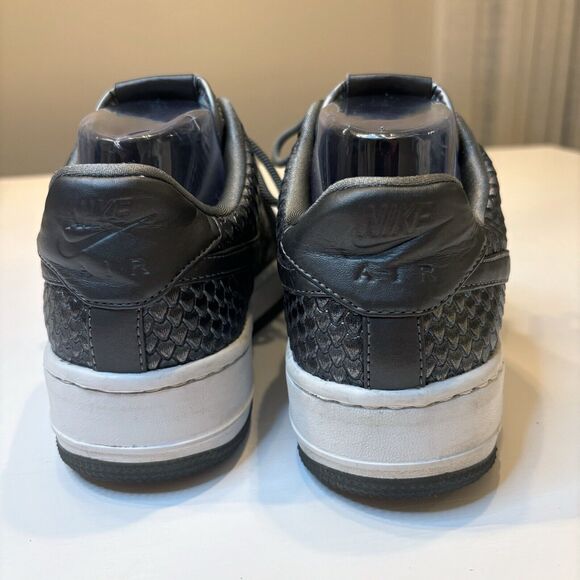 Nike Women's AF1 Air Force 1 Upstep Metallic Silver Snake Skin 917590-003 Size 8 - Picture 7 of 9